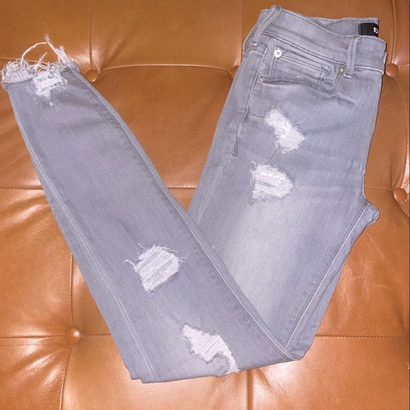 EXPRESS JEANS Distressed Cropped Legging - Sz. 0 - Picture 1 of 6